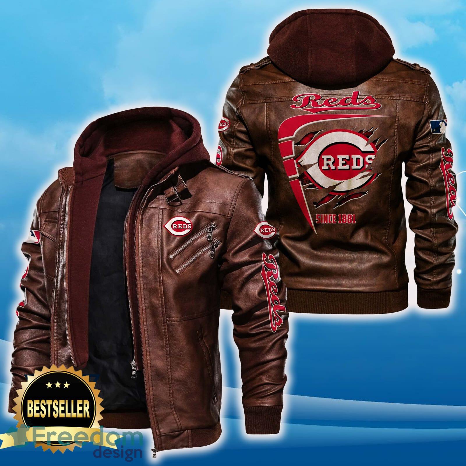 Cincinnati Reds Leather Jacket Black And Brown Color For Men And Women Gift Fans All OVer Print Gift Fans image Cincinnati Reds Leather Jacket Black And Brown Color For Men And Women Gift Fans All OVer Print Gift Fans - Cincinnati Reds Leather Jacket_2