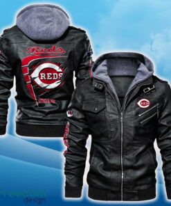 Cincinnati Reds Leather Jacket Black And Brown Color For Men And Women Gift Fans All OVer Print Gift Fans