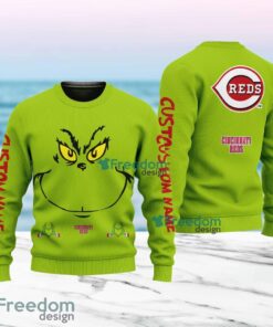 Cincinnati Reds MLB Ginch Face Funny Custom Name Ugly Sweater Merry Chistmas Gift For Fans