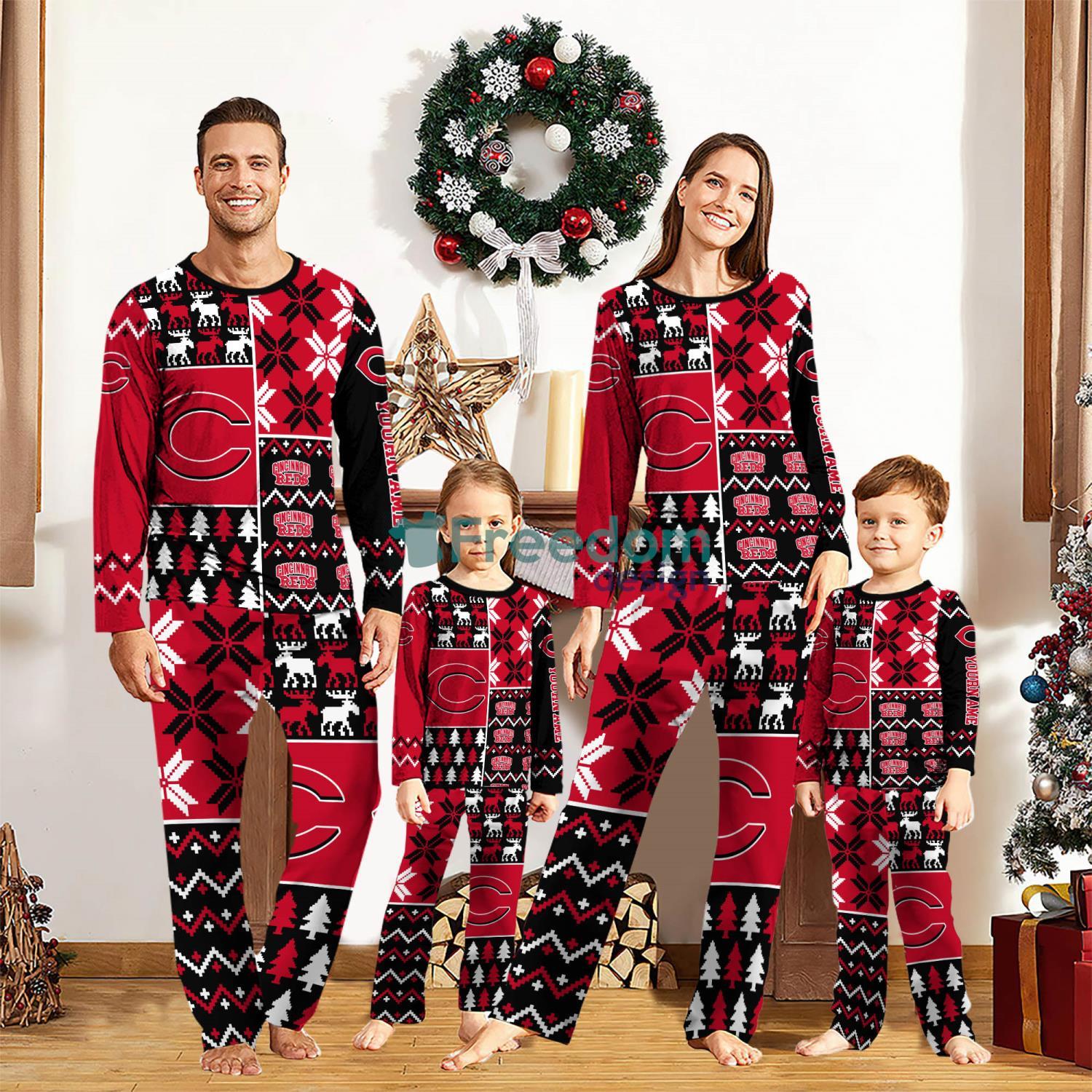 Cincinnati Reds Pajamas Set Custom Name Gift For Christmas Family Pajamas Set image Cincinnati Reds Pajamas Set Custom Name Gift For Christmas Family Pajamas Set Product Photo 1
