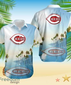 Cincinnati Reds Tropical Beach Blue Hawaiian Shirt