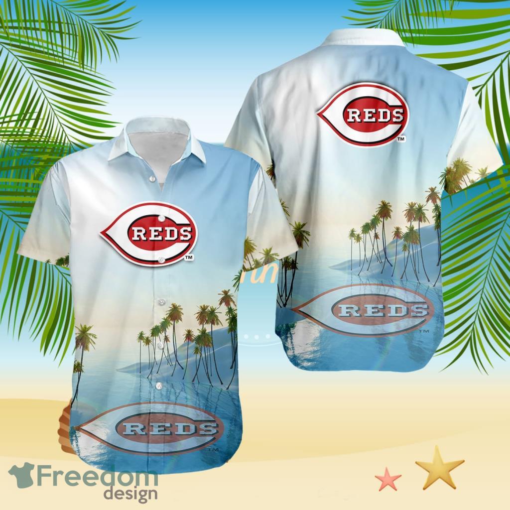 Cincinnati Reds Tropical Beach Blue Hawaiian Shirt image Cincinnati Reds Tropical Beach Blue Hawaiian Shirt Product Photo 1