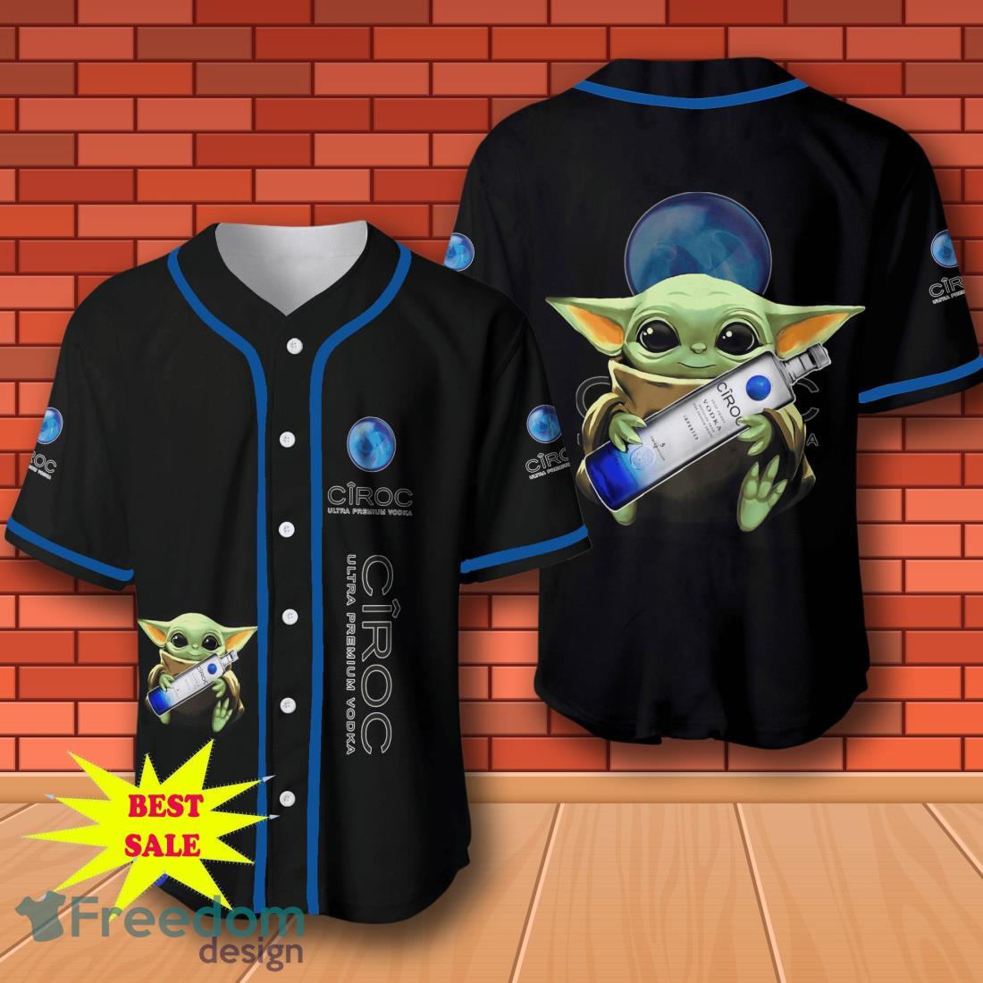 Ciroc Vodka Baby Yoda Baseball Jersey for All Genders image Ciroc Vodka Baby Yoda Baseball Jersey for All Genders Product Photo 1