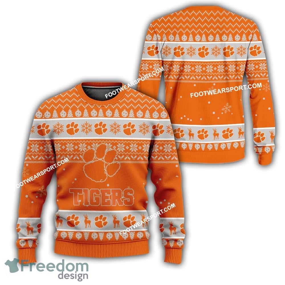 Clemson Tigers Logo Pattern Knitted Christmas Sweater Gift For Men And Women image Clemson Tigers Logo Pattern Knitted Christmas Sweater Gift For Men And Women - Clemson Tigers Logo Pattern Knitted Christmas Sweater Gift For Men And Women
