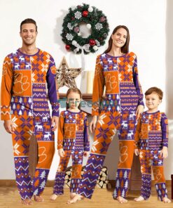 Clemson Tigers Pajamas Set Custom Name Gift For Christmas Family Pajamas Set