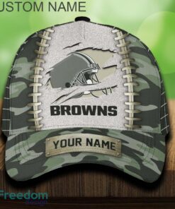 Cleveland Browns 3D Hat And Cap Beach Design Camo Green For Fans Gift Custom Name