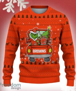 Cleveland Browns Grinch Driving Funny 3D Ugly Christmas Sweater For Men Women