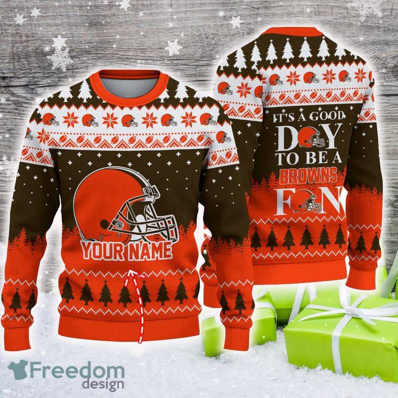 Cleveland Browns Knitted Sweater For Men Women Fans Gift Christmas image Cleveland Browns Knitted Sweater For Men Women Fans Gift Christmas - Cleveland Browns Knitted Sweater For Men Women Fans Gift Christmas