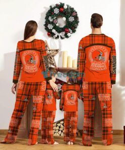 Cleveland Browns Pajamas Set Gift For Family Custom Name Football Team Christmas Holiday Gift Product Photo 2