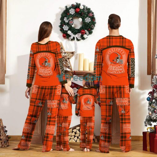 Cleveland Browns Pajamas Set Gift For Family Custom Name Football Team Christmas Holiday Gift Product Photo 2