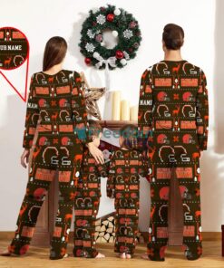 Cleveland Browns Sport Team Logo Pajamas Set Family Christmas Gift Custom Name Special Gift Product Photo 2