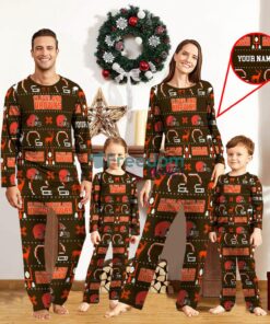 Cleveland Browns Sport Team Logo Pajamas Set Family Christmas Gift Custom Name Special Gift Product Photo 1