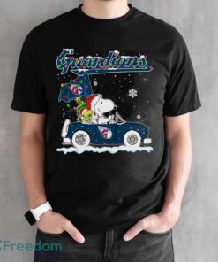 Cleveland Guardians Snoopy And Woodstock Driving Car Cute Snoopy Limited Edition Shirt - Black Unisex T-Shirt