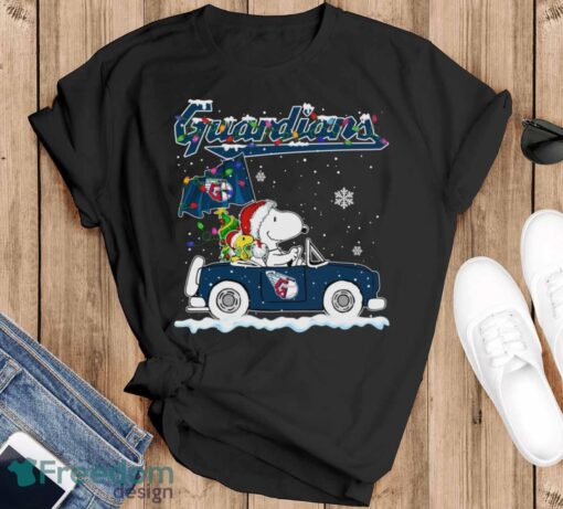 Cleveland Guardians Snoopy And Woodstock Driving Car Cute Snoopy Limited Edition Shirt - Black T-Shirt