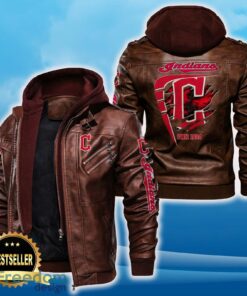 Cleveland Indians Leather Jacket Black And Brown Color For Men And Women Gift Fans All OVer Print Gift Fans - Cleveland Indians Leather Jacket_2