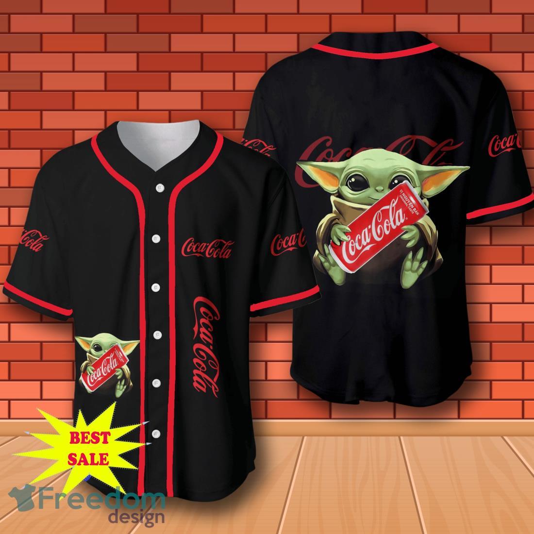 Coca Cola Baby Yoda Baseball Jersey for All Genders image Coca Cola Baby Yoda Baseball Jersey for All Genders Product Photo 1