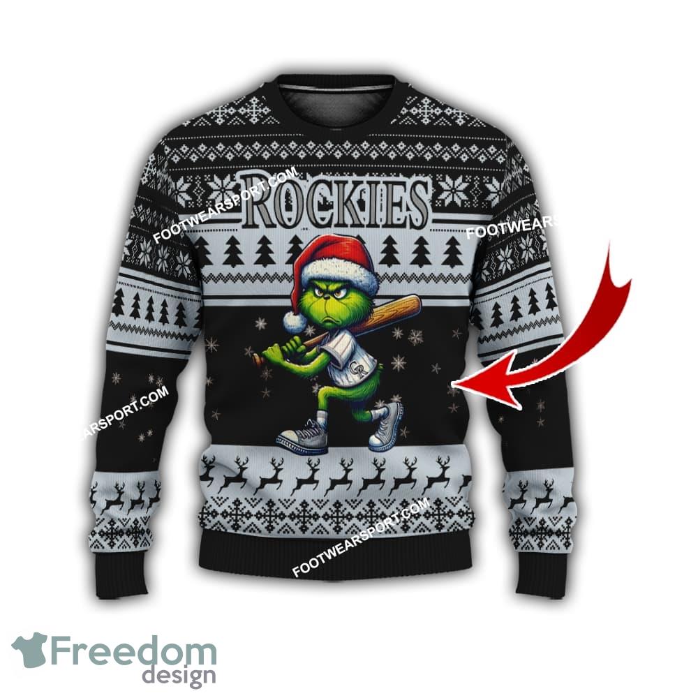 Colorado Rockies Grinch Design Ugly Christmas Sweater Gift For Men And Women image Colorado Rockies Grinch Design Ugly Christmas Sweater Gift For Men And Women - Colorado RockiesMulti Grinch Ugly Christmas Sweater Gift Adult Photo 1