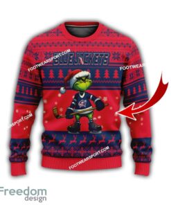 Columbus Blue Jackets Multi Grinch Knitted Christmas Sweater AOP Gift For Men And Women