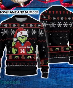 Cornell Big Red 3D Ugly Christmas Sweater Grinch Funny Custom Number And Name