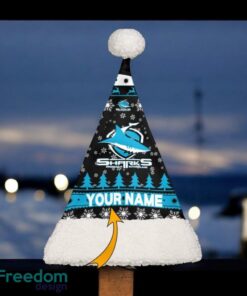 Cronulla-Sutherland Sharks Personalized NRL Christmas Hat For Fan