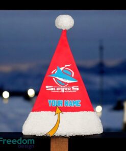 Cronulla-Sutherland Sharks Personalized NRL Santa Hat For Fan