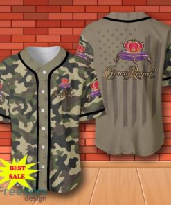 Crown Royal Camouflage Green United States Flag Baseball Jersey for All Genders