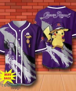Crown Royal Canadian Whisky Pikachu Pokemon Baseball Jersey for All Genders
