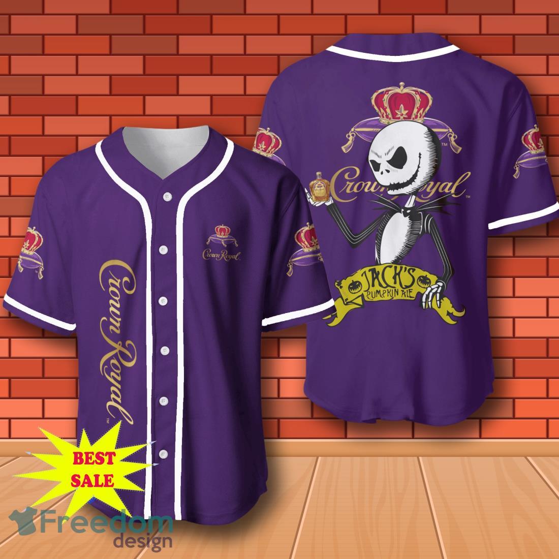 Crown Royal Whiskey Halloween Jack Skellington Nightmare Baseball Jersey for All Genders image Crown Royal Whiskey Halloween Jack Skellington Nightmare Baseball Jersey for All Genders Product Photo 1