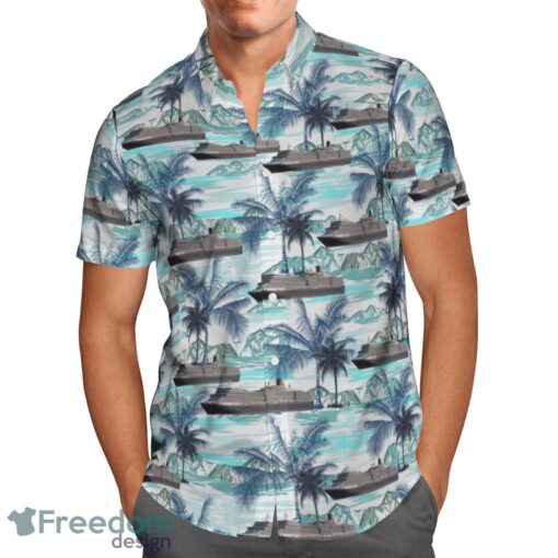 Cunard Line Queen Elizabeth Hawaiian Shirt Beach Shirt Product Photo 2