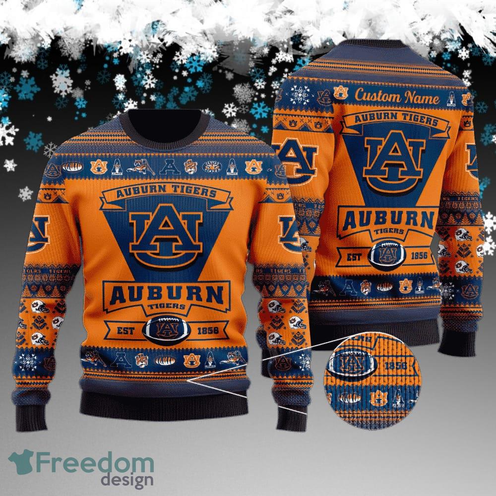Custom Name Auburn Tigers Football Team Ugly Sweater AOP Gift For Christmas image Custom Name Auburn Tigers Football Team Ugly Sweater AOP Gift For Christmas - Auburn Tigers Football Team Ugly Sweater AOP Gift For Christmas