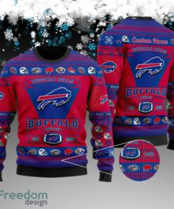 Custom Name Buffalo Bills Football Team Ugly Christmas Sweater Gift For Adult