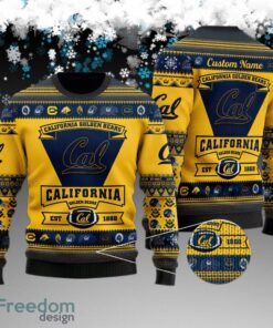 Custom Name California Golden Bears Football Team Ugly Sweater Gift For Christmas