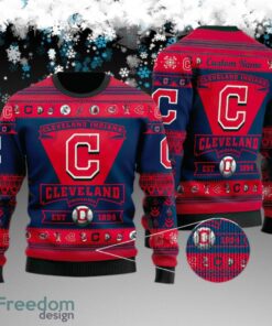 Custom Name Cleveland Indians Football Team Ugly Christmas Sweater Gift For Adult