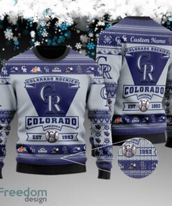 Custom Name Colorado Rockies Football Team Ugly Sweater AOP Gift For Christmas Custom Name Colorado Rockies Football Team Ugly Sweater AOP Gift For Christmas
