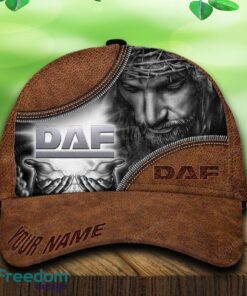 Custom Name DAF Car All Over Print Jesus Brown 3D Cap And Hat For Fans Gift