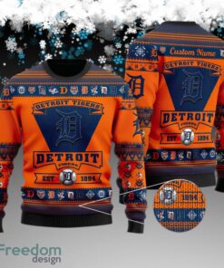Custom Name Detroit Tigers Football Team Ugly 3D Sweater Gift For Christmas