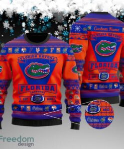 Custom Name Florida Gators Football Team Ugly Xmas Sweater Gift Holidays