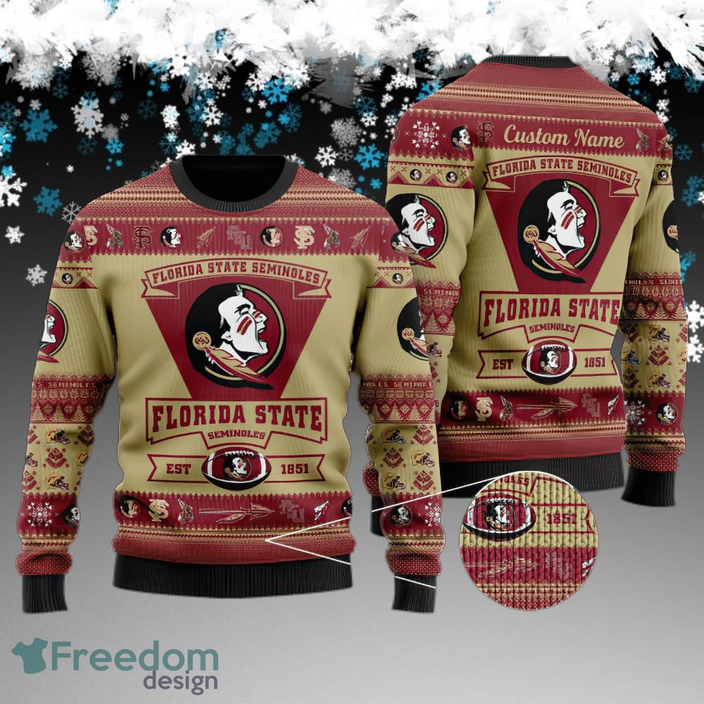 Custom Name Florida State Seminoles Football Team Knitted Sweater Gift For Christmas image Custom Name Florida State Seminoles Football Team Knitted Sweater Gift For Christmas - Florida State Seminoles Football Team Knitted Sweater Gift For Christmas