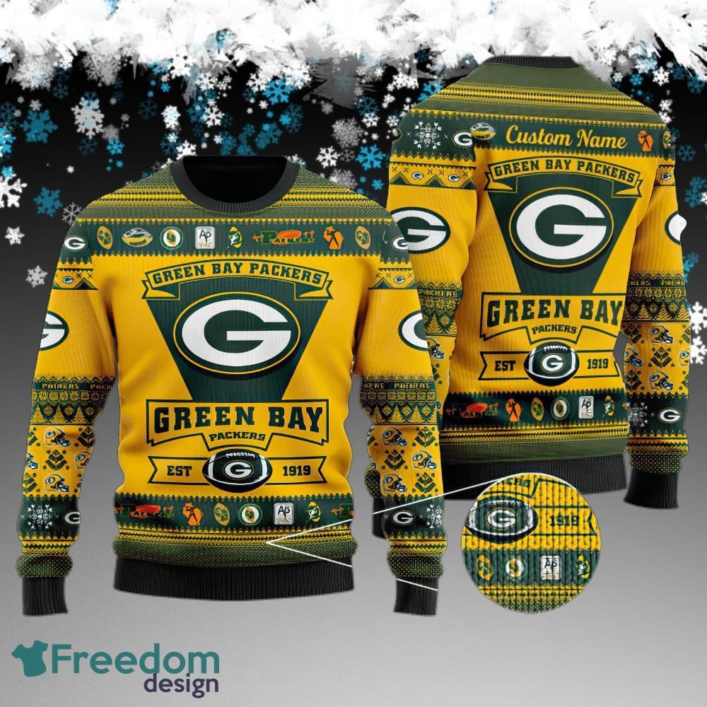 Custom Name Green Bay Packers Football Team Ugly Sweater Gift For Christmas image Custom Name Green Bay Packers Football Team Ugly Sweater Gift For Christmas - Green Bay Packers Football Team Ugly Sweater Gift For Christmas