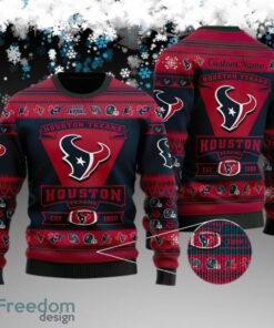 Custom Name Houston Texans Football Team Ugly Sweater Gift For Christmas