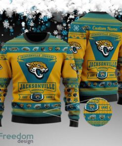 Custom Name Jacksonville Jaguars Football Team Ugly Christmas Sweater Gift For Men And Women