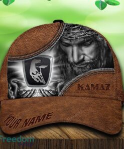 Custom Name Kamaz Car All Over Print Jesus Brown 3D Cap And Hat For Fans Gift