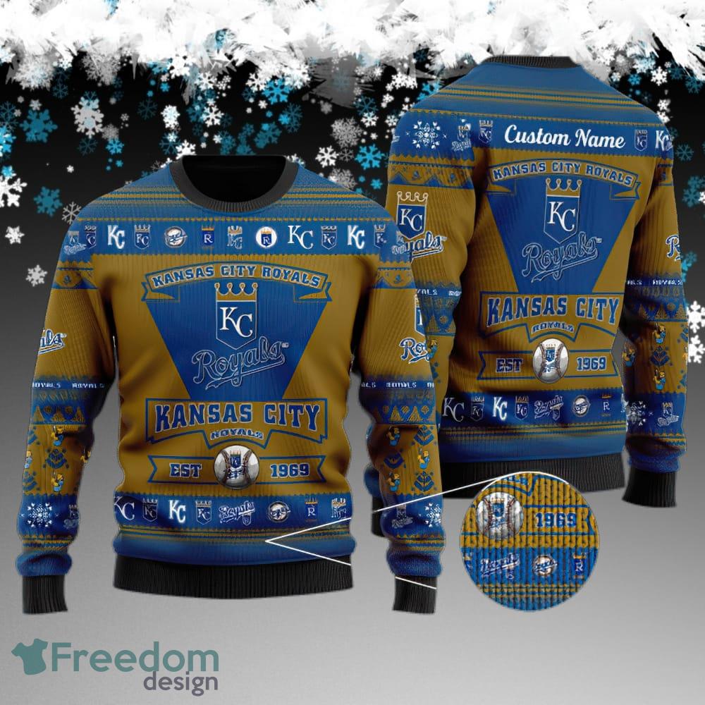 Custom Name Kansas City Royals Football Team Knitted Xmas Sweater Gift Holidays image Custom Name Kansas City Royals Football Team Knitted Xmas Sweater Gift Holidays - Kansas City Royals Football Team Knitted Xmas Sweater Gift Holidays