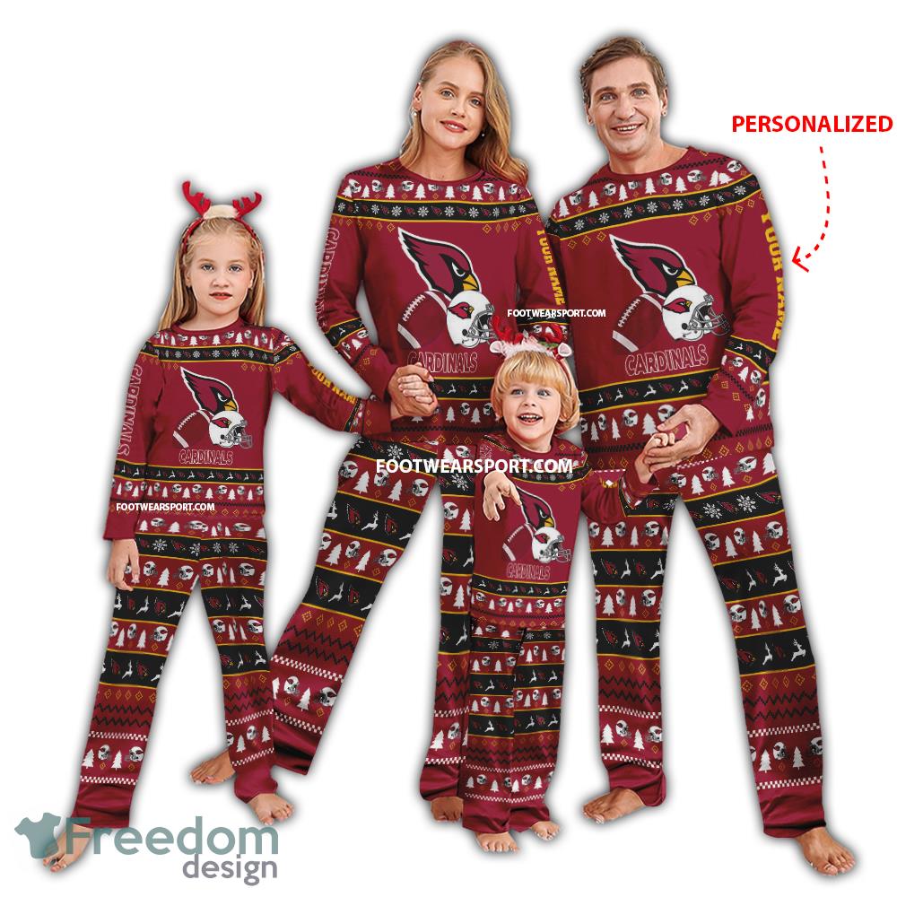 Custom Name Logo Arizona Cardinals Christmas Pattern Family Pajamas Set For Men Women Children image Custom Name Logo Arizona Cardinals Christmas Pattern Family Pajamas Set For Men Women Children - Custom Name Logo Arizona Cardinals Christmas Pattern Family Pajamas Set For Men Women Children