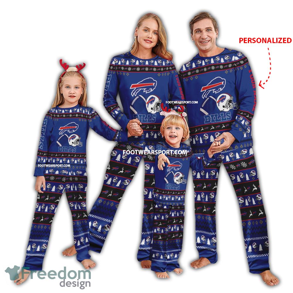 Custom Name Logo Buffalo Bills Pajamas Set Family Gift Christmas image Custom Name Logo Buffalo Bills Pajamas Set Family Gift Christmas - Custom Name Logo Buffalo Bills Pajamas Set Family Gift Christmas