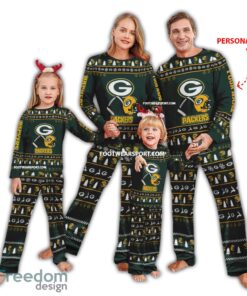 Custom Name Logo Green Bay Packers Family Pajamas Set Gift Christmas