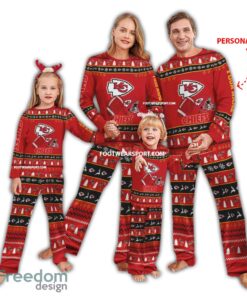 Custom Name Logo Kansas City Chiefs Family Pajamas Set Gift Christmas