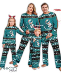 Custom Name Logo Miami Dolphins Family Pajamas Set Gift Christmas
