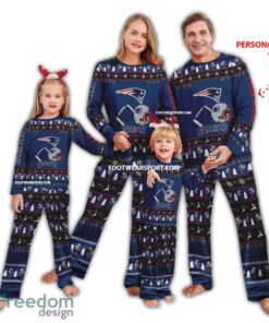 Custom Name Logo New England Patriots Ugly Christmas Family Pajamas Set For Adult
