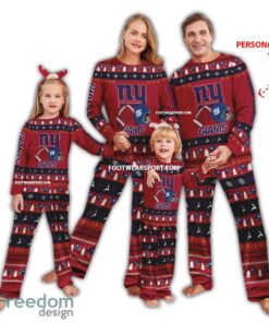 Custom Name Logo New York Giants Pajamas Set Family Gift Christmas
